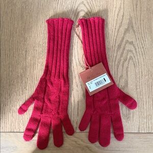 Loro Piana Vibrant Red Knit Gloves
